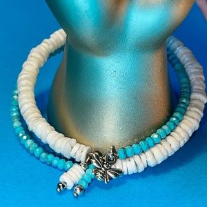 Heishi bead Memory wire Bracelet